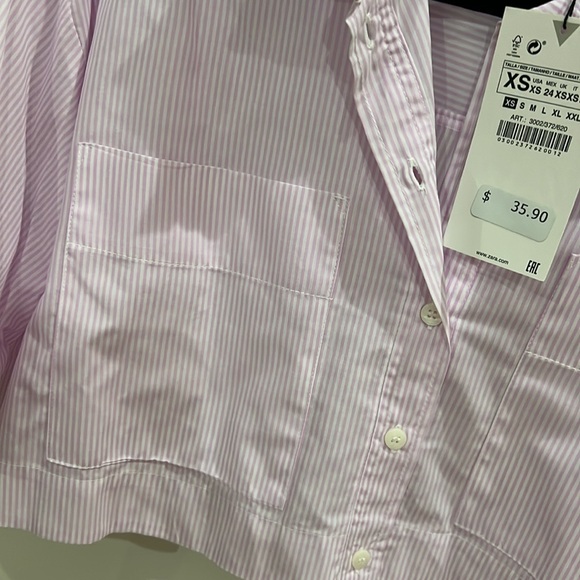 ZARA cropped striped button down. NWT. Size XS - Picture 4 of 6